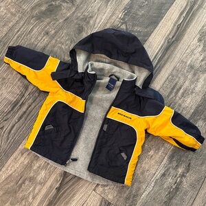 Sideout Toddler Boys Hooded Jacket 2T fleece lined blue gently used like new